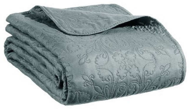Jeté de lit Arabesque 240 x 260 cm - Bleu Minéral - Avec 2 Taies d'Oreiller - Polyester - Couvre-lit - Dessus de lit -