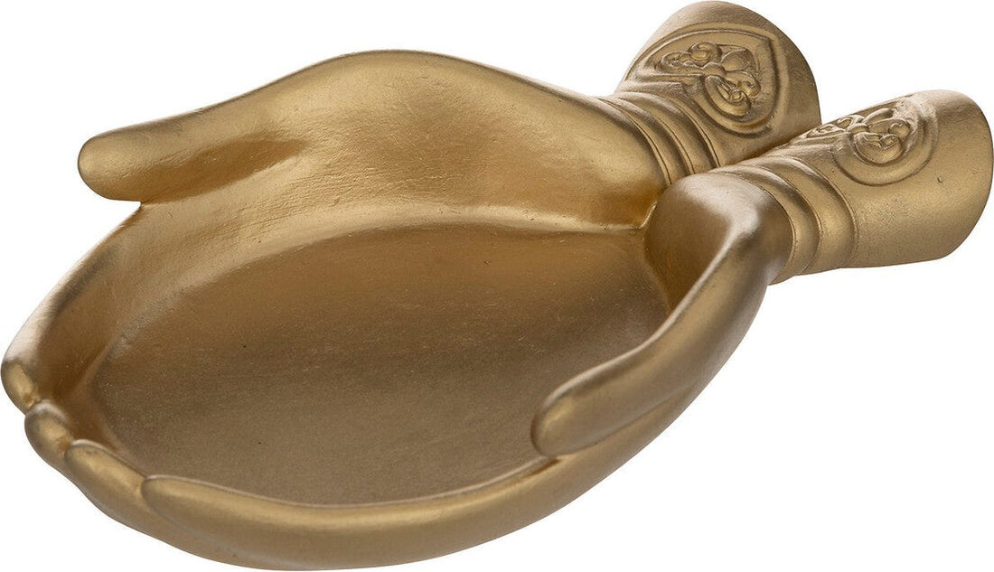 Atmosphera Main Hands Small Dish 22x14x4cm - Gold-coloured