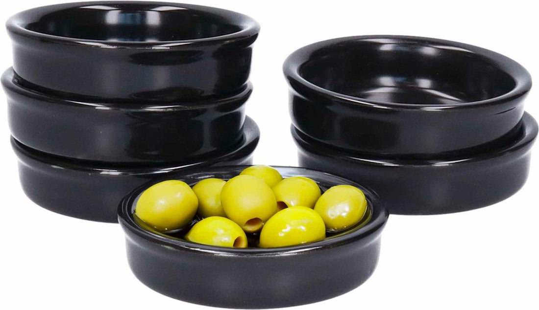 Cosy & Trendy mini tapas schaaltjes zwart, set van 6 – aardewerk, Ø 7,5 cm