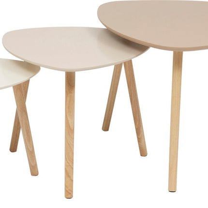Design Atmosphera Miléo - Lot de 3 tables d'appoint - Beige