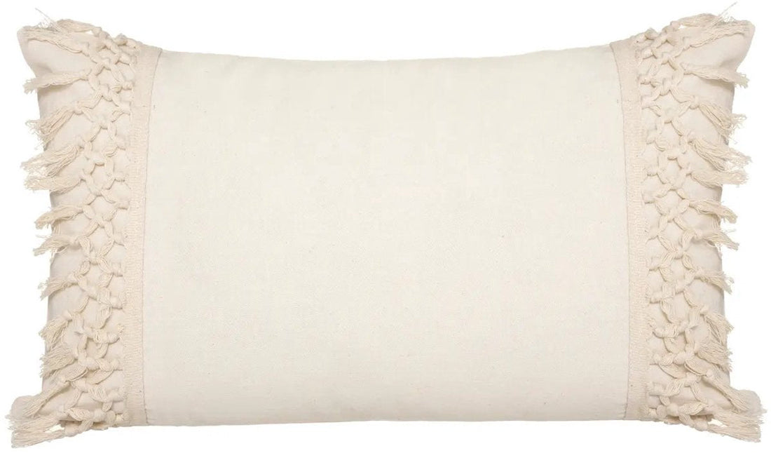 Atmosphera sierkussen Macra in macramé-stijl – crème/ivoor, 30 x 50 cm