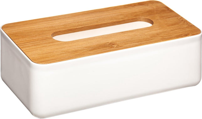 Boîte à mouchoirs en bois - Blanc - Pour toutes tailles de mouchoirs -