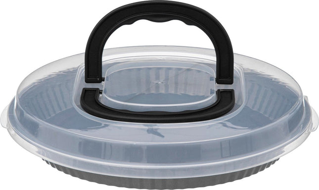 Moule à gâteau Secret de Gourmet avec couvercle D33/34x7cm - Dimensions intérieures 32,5/34cm - Gris