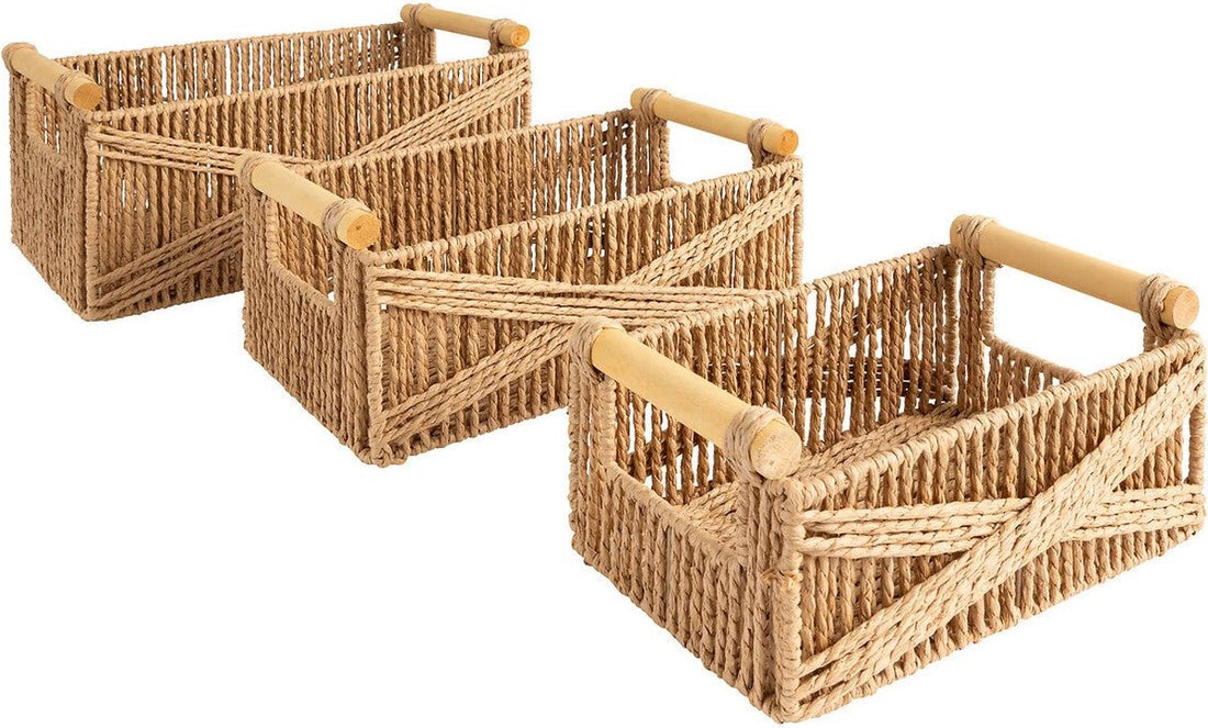 Atmosphera Eugène Aufbewahrungskörbe - 3er-Set - 26/31/36 cm - Beige