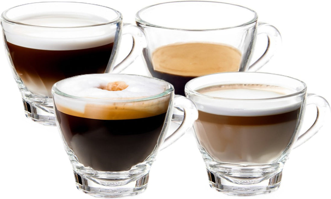 Vivalto espresso koffieglazen met oor – 4 stuks, 80 ml, transparant