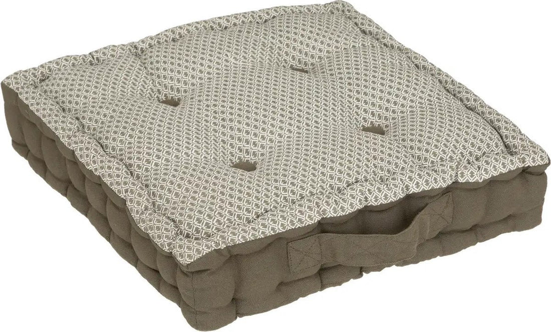 Atmosphera Floor Cushion Square - olive green - cotton - 40 x 40 x 8 cm - Extra thick floor seat cushion/mattress cushion