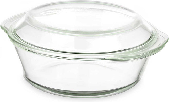 Plat rond avec couvercle résistant à la chaleur, 2 L