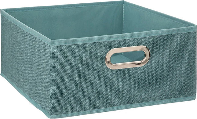 5Five Panier de rangement bleu pétrole - 31 x 31 x 15 cm (M) - Pliable