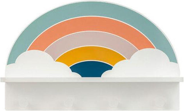 Atmosphera Kids Portemanteau avec étagère murale 30x12x48cm - Arc-en-ciel