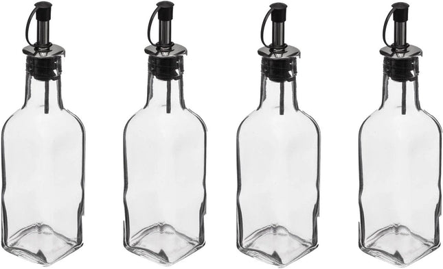 5Five Bouteilles Vinaigre/Huile pour table - Lot de 4 - Verre - 160 ml par bouteille - Huile d'olive et vinaigre de table