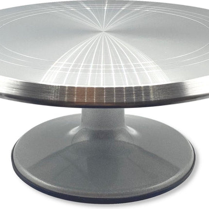 Plateau à gâteau de luxe - Plateau à gâteau rotatif - Plateau tournant à gâteau - Présentoir à gâteau - Cake Stand - Diamètre de Ø30 cm - Idéal pour la découpe et la préparation de gâteaux - Acier inoxydable brossé