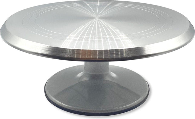 Plateau à gâteau de luxe - Plateau à gâteau rotatif - Plateau tournant à gâteau - Présentoir à gâteau - Cake Stand - Diamètre de Ø30 cm - Idéal pour la découpe et la préparation de gâteaux - Acier inoxydable brossé