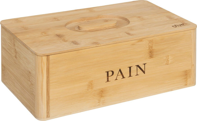 5Five Boîte à Pain en Bambou - 33x20x13cm - Beige