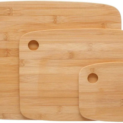 Set de 3 planches à découper 19/29/37 cm en bois de bambou - Planches de service - Planches à pain