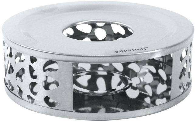 KINGHOFF KH-1898 Chauffe-Théière – Acier Inoxydable, Ø15 cm, Maintien Durable de la Chaleur pour Théières et Carafes - Chauffe-Théière - Bougeoir Chauffe-Plat