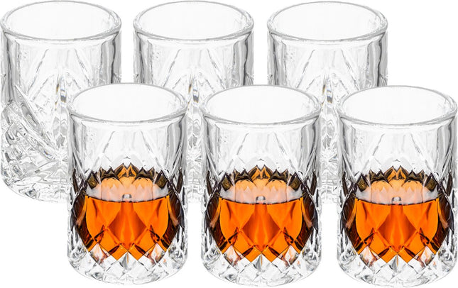 Secret de Gourmet Verres à shot Marbella - lot de 6 - 60 ml - verre - verres à liqueur - verres de luxe - boire des shots