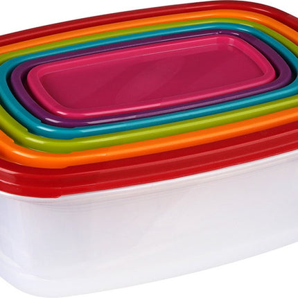 5five Boîtes de conservation gigognes - 6 pièces - Sans BPA - préparation de repas - réutilisable - couleurs variées - hermétique