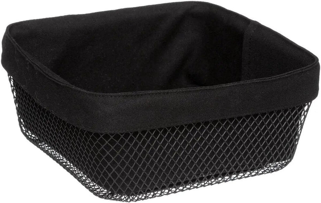 5Five - Bread Basket Bistro plus - metal / fabric - black - 25 x 11 cm - square