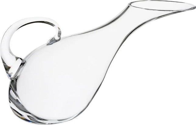 Wijn karaf/decanteer kan schuin 1,7 liter van glas - 14 x 10 x 37 cm - Eendenkaraf - Waterkan - Sapkan