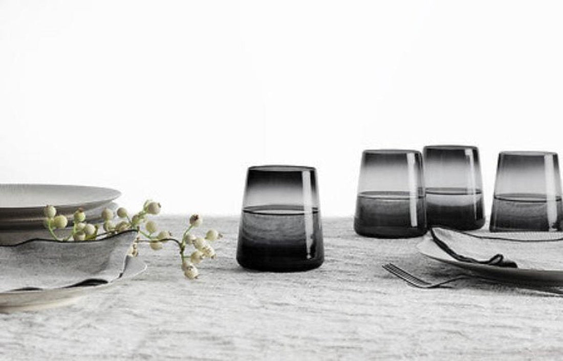 Secret de gourmet Waterglazen set van 6 - Trapeze 38 cl - Donkergrijs