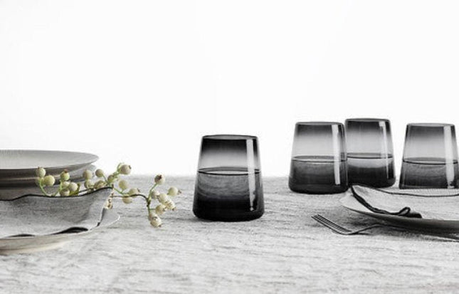 Secret de gourmet Lot de 6 verres à eau - Trapeze 38cl - Gris foncé