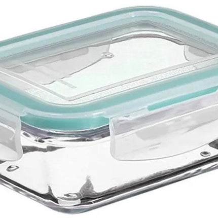 Lot de 2 - Boîtes de conservation avec couvercle - verre - hermétique - avec clips - 14 x 10 x 5 cm - 730 ml
