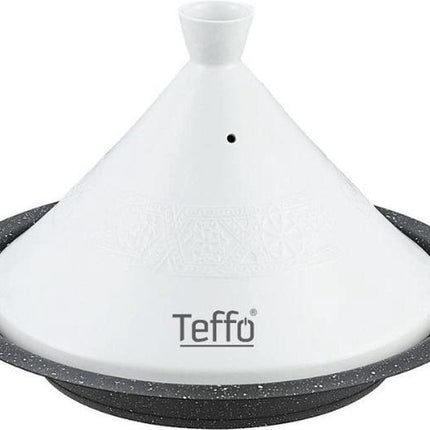 Teffo Tajine Ø34 cm - Graniet - Alle warmtebronnen - Inductie - Wit / Zwart