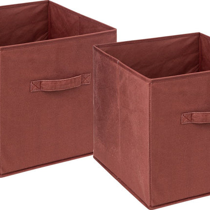 5Five Panier de rangement/panier de placard - 2x - Rouge bordeaux - 31 x 31 x 31 cm - 29 litres - Paniers pour étagères - Tissu avec fond renforcé - Pliable