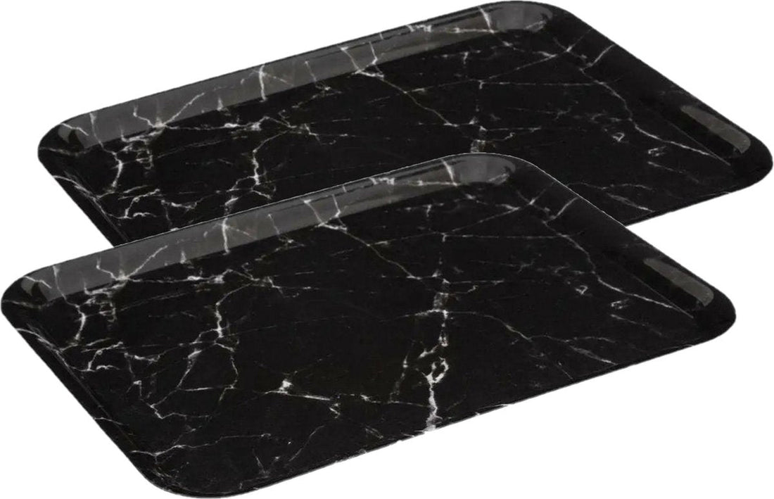 5Five Tray/serving tray Marble - 2 pieces - Melamine - black - 33 x 43 cm - serving - trays