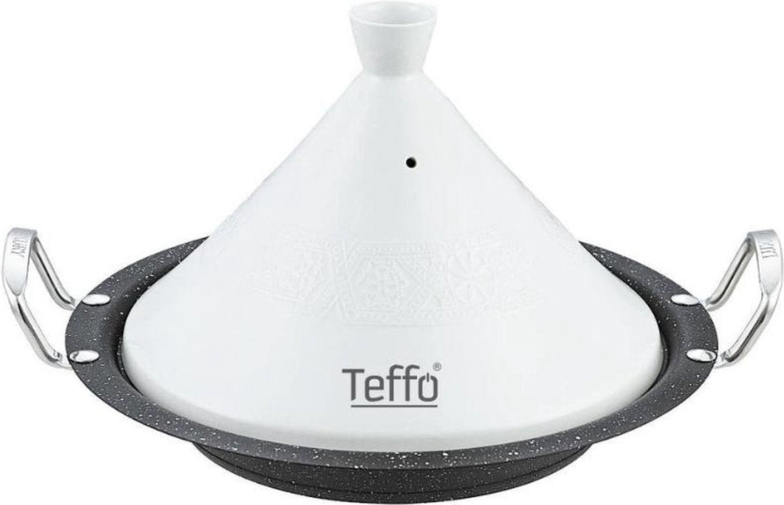 Teffo Tagine Ø 30 cm - Granite - Suitable for all heat sources, including induction - White, Black