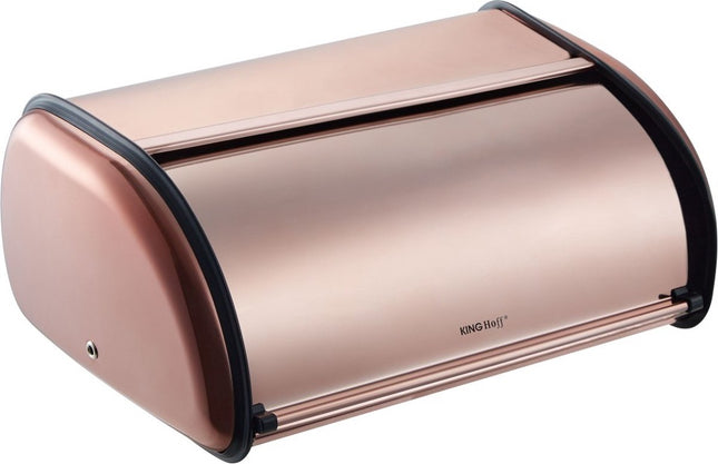 Kinghoff 1840 - Boîte à pain - Métal or rose - 36 x 24 x 15 cm