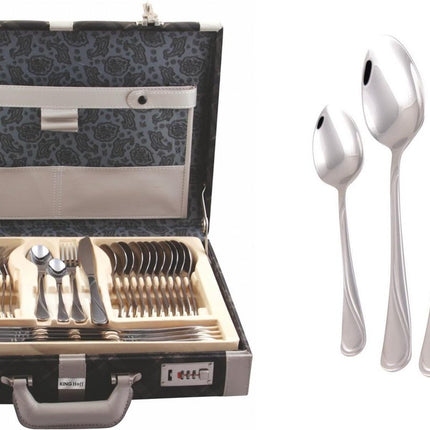Service de couverts - 12 personnes - 72 pièces - Coffret de luxe - 18/10 - Kinghoff - KH-3544