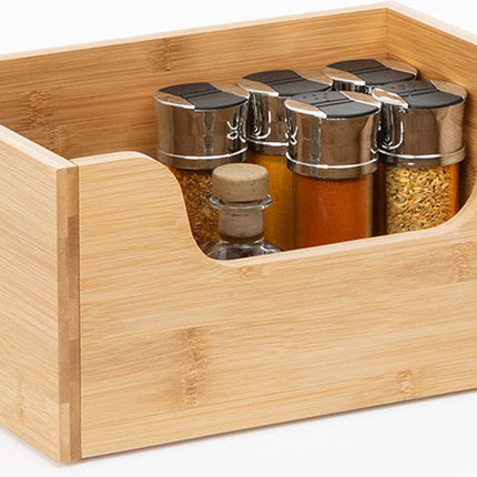 5Five Rangement empilable en bambou avec compartiment ouvert bas - Empilable & Durable
