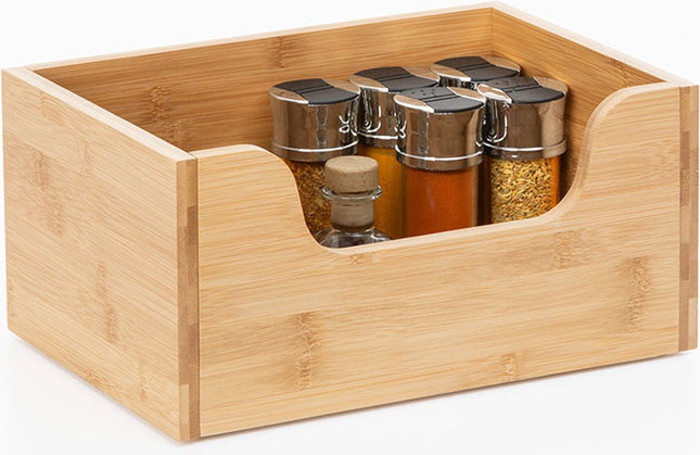 5Five Rangement empilable en bambou avec compartiment ouvert bas - Empilable & Durable