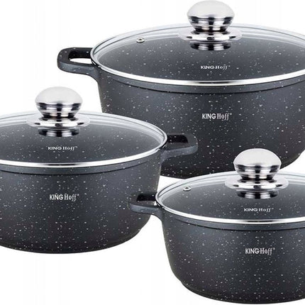 Kinghoff 1606 - Ensemble de casseroles - 6 pièces - Revêtement en marbre