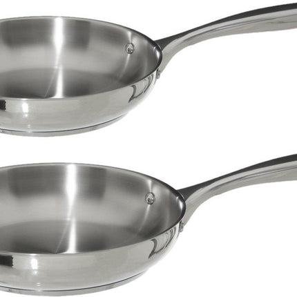 Secret de Gourmet Poêles Acoma - D24 et D26 cm - Tous feux - Acier inoxydable argenté