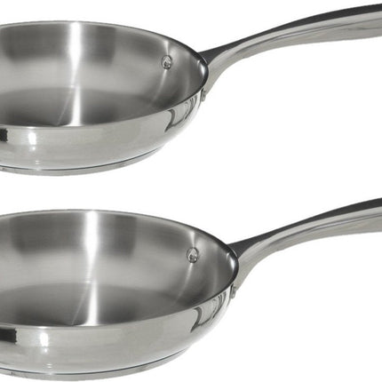 Secret de Gourmet Poêles Acoma - D20 et D24 cm - Tous feux - Acier inoxydable argenté