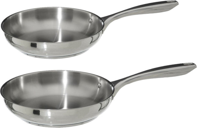 Secret de Gourmet Poêles Acoma - D20 et D24 cm - Tous feux - Acier inoxydable argenté