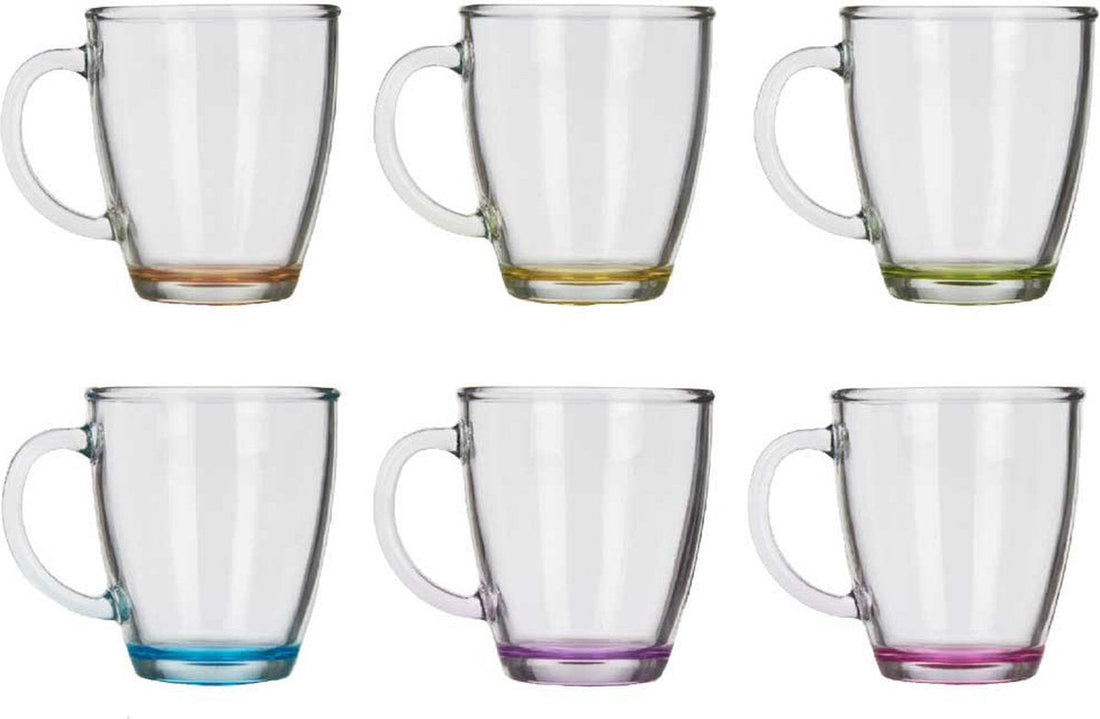 Vivalto coffee/tea glasses - 6 pieces - glass - tinted - 310 ml