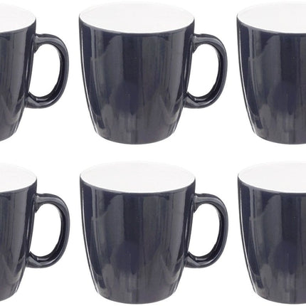 Lot de 6 Tasses en Faïence Colorama 18cl - Bleu - Adaptées aux Boissons Chaudes