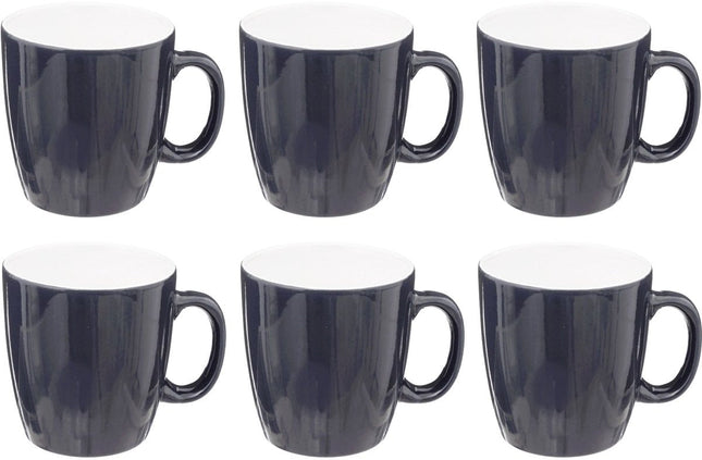 Lot de 6 Tasses en Faïence Colorama 18cl - Bleu - Adaptées aux Boissons Chaudes