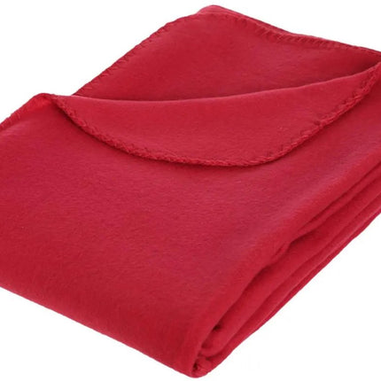 Atmosphera Couverture ou plaid polaire - rouge - 125 x 150 cm - polyester - Couverture de canapé - Plaid polaire