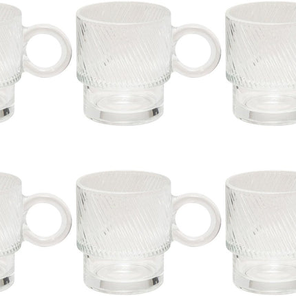 Lot de 6 Tasses en Verre Transparentes - 30 cl - Compatibles Lave-vaisselle - Idéales pour Café, Thé et Plus Encore