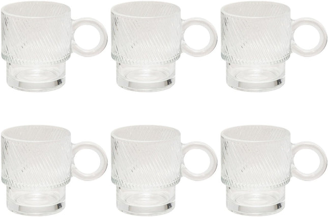 Lot de 6 Tasses en Verre Transparentes - 30 cl - Compatibles Lave-vaisselle - Idéales pour Café, Thé et Plus Encore