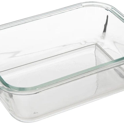 5Five Vershoudbakje met deksel - 2x - glas - luchtdicht - met clips - 21 x 17 x 7 cm - 900 ml - zwart/transparant