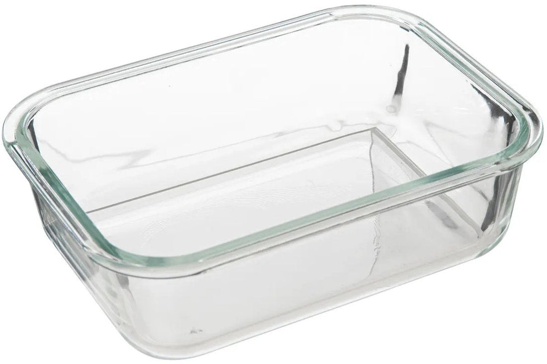 5Five Food storage container with lid - 2x - glass - airtight - with clips - 21 x 17 x 7 cm - 900 ml - black / transparent