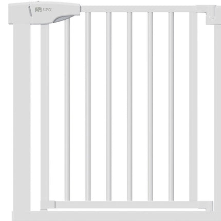 Barrière de sécurité pour bébé blanche de 75-103 cm de large – Barrière d'escalier avec fermeture automatique et fixation par serrage – Barrière de sécurité de 80 cm de haut – Sipo