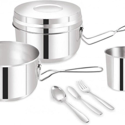 Kinghoff 1374 - Kit de camping 7 pièces - Inox