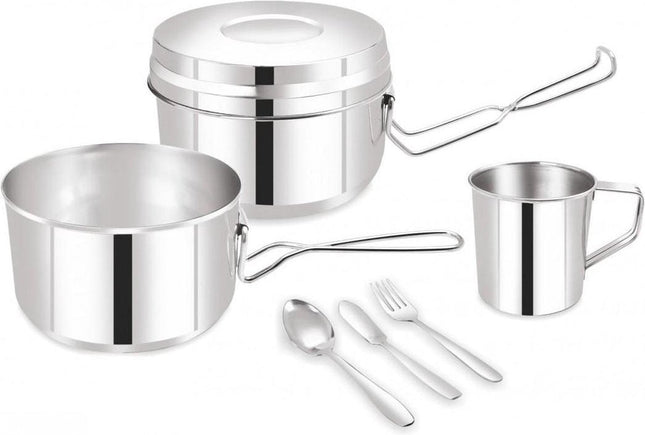 Kinghoff 1374 - Kit de camping 7 pièces - Inox