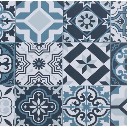 Set de table rectangulaire mosaïque bleu - vinyle - 45 x 30 cm - Napperons